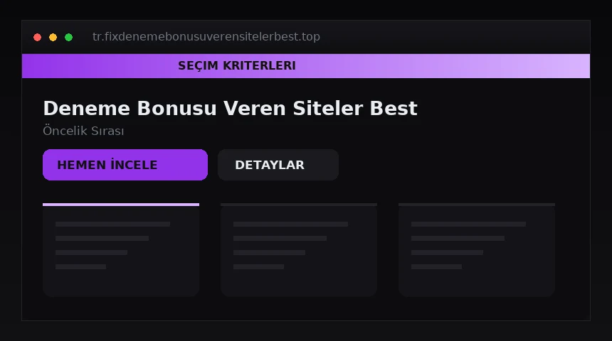 Deneme Bonusu Veren Siteler eleme arayüzü